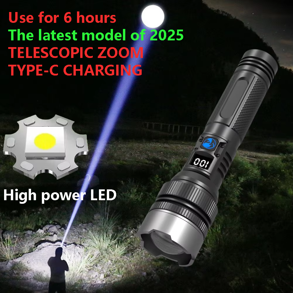 Outdoor Adventure Inc - Powerful LED Flashlight With Zoom And