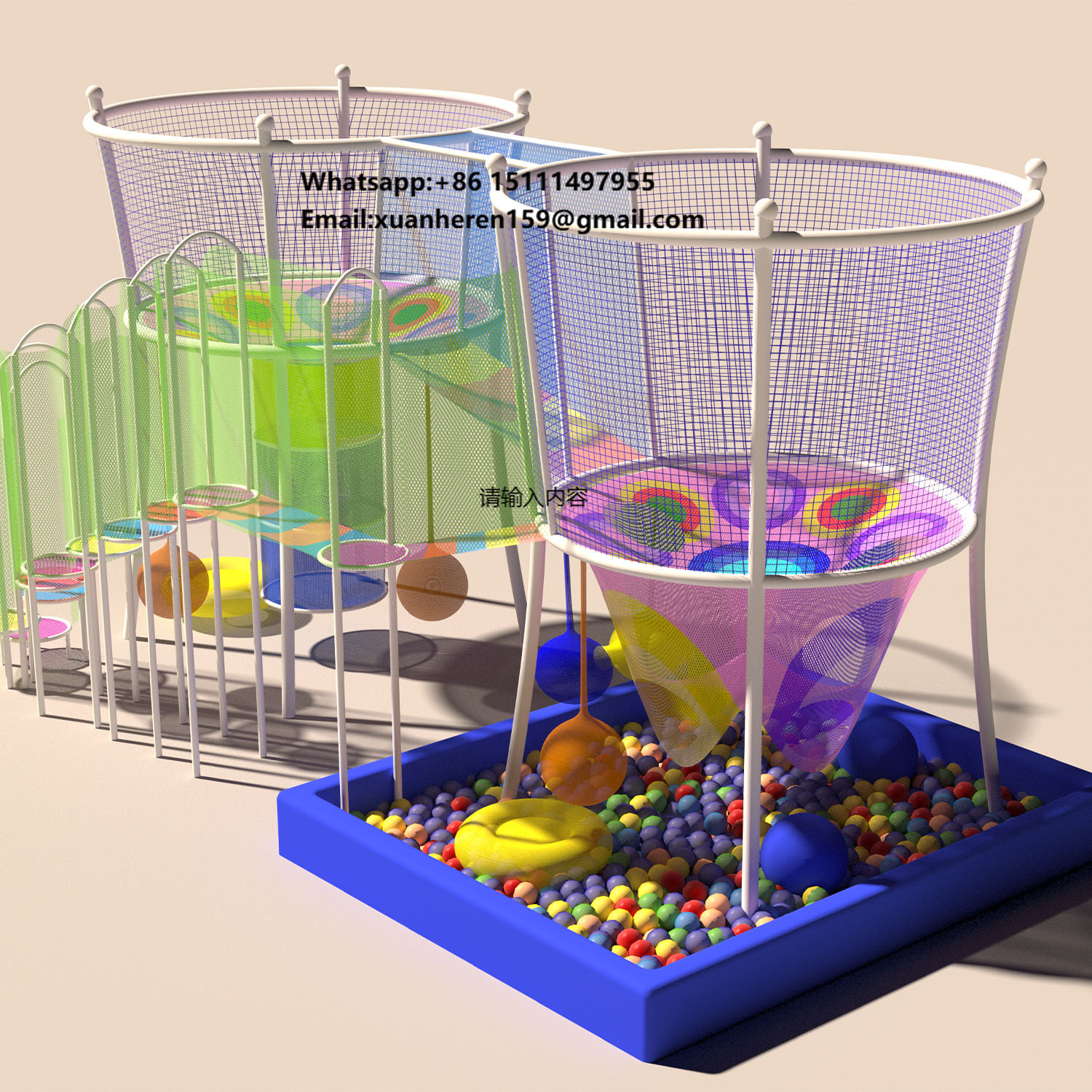 Outdoor Adventure Course - Rainbow Net Playground for Adventure Park-Rope