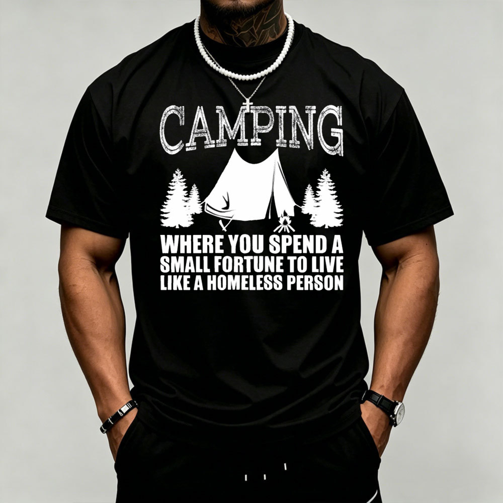 Outdoor Adventure Quotes - Camping Tent Pine Tree Graphic Men's