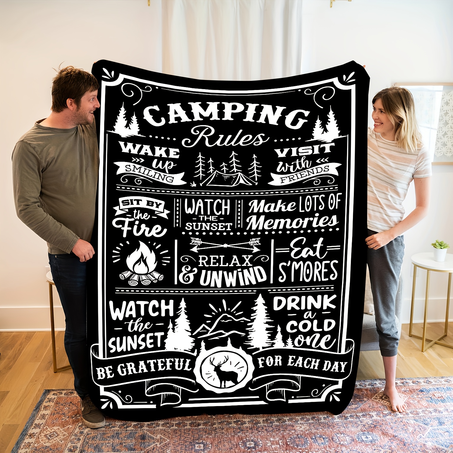Camping Rules: A Cozy, Inspira - Outdoor Adventure Quotes 评论和价格