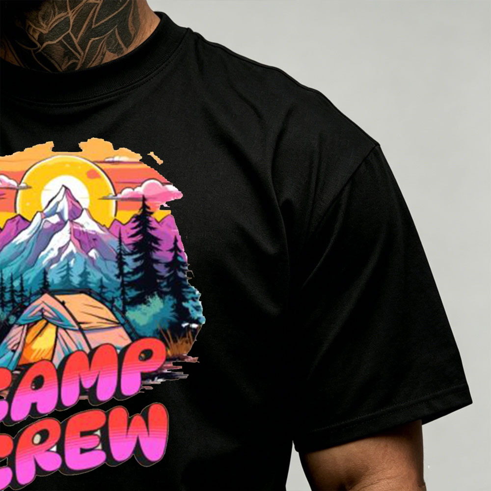 Camp Crew Mountain Tent Sunset - Outdoor Adventure Quotes 评论和价格