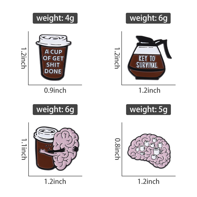 Coffee Brain Enamel Pins Gift  - Outdoor Adventure Backpack 评论和价格
