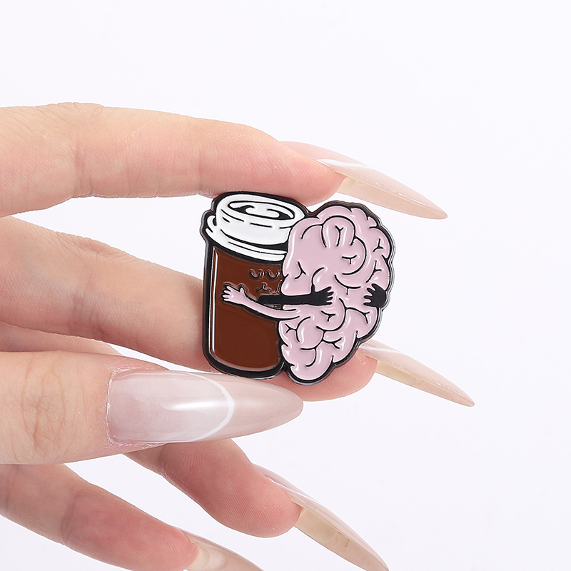 Coffee Brain Enamel Pins Gift  - Outdoor Adventure Backpack 评论和价格