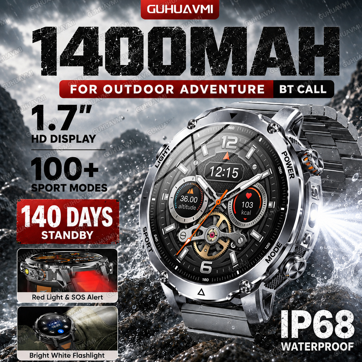 2026 New 1400mAh Men Smart Wat - Outdoor Adventure Reservations 评论和价格