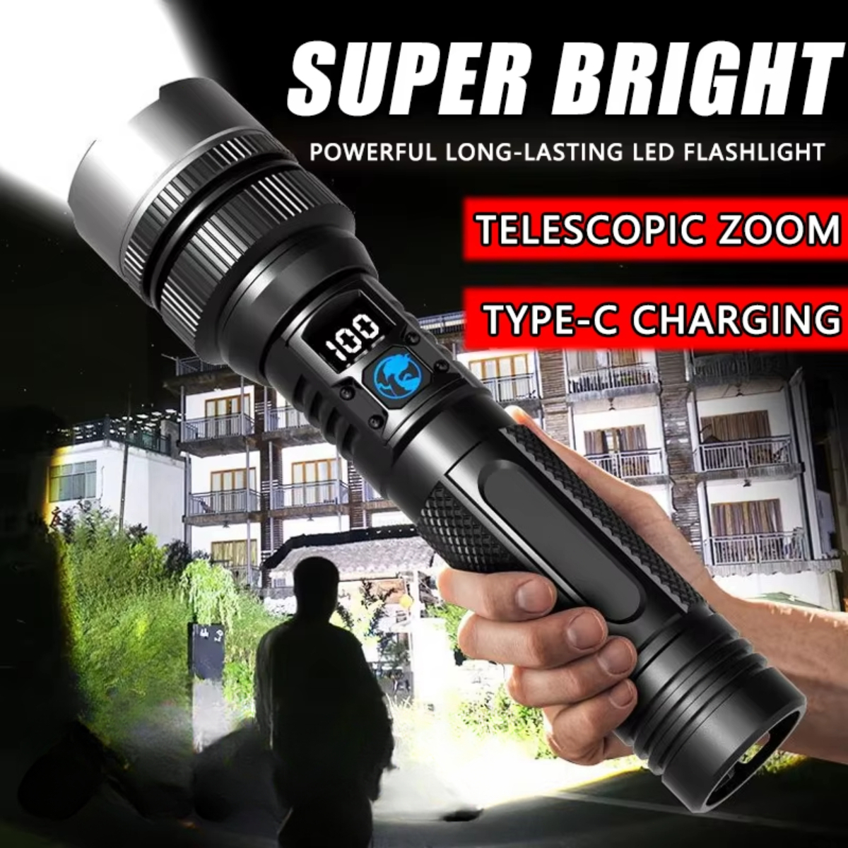 Powerful LED Flashlight With Z - Outdoor Adventure Inc 评论和价格