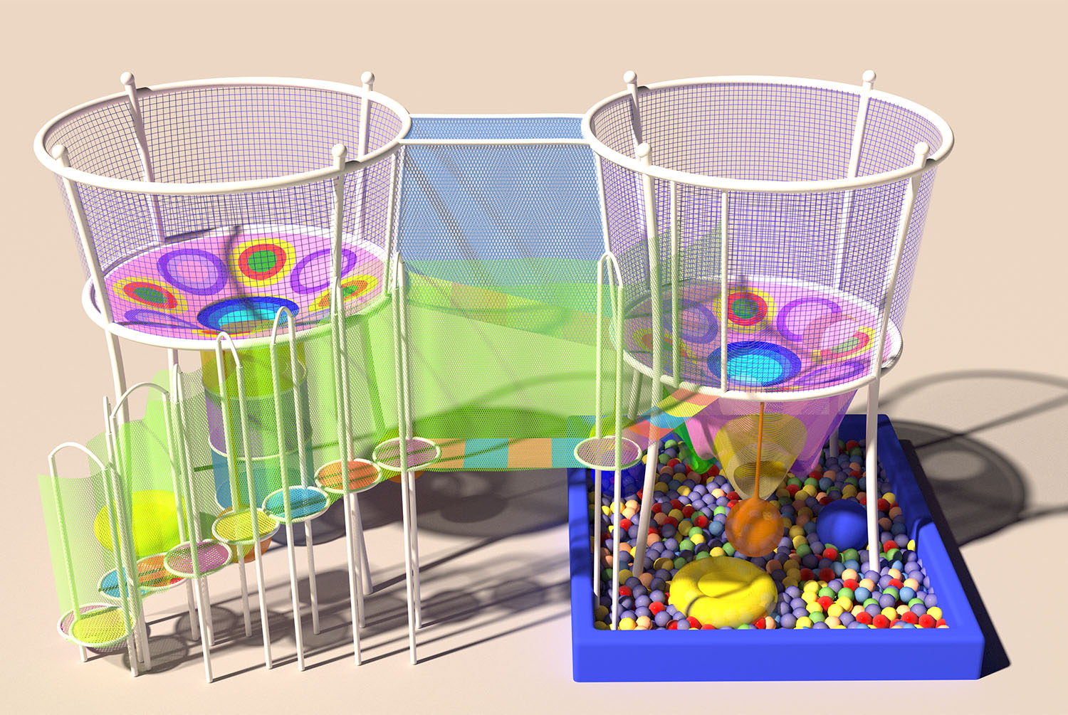 Rainbow Net Playground for Adv - Outdoor Adventure Course 评论和价格